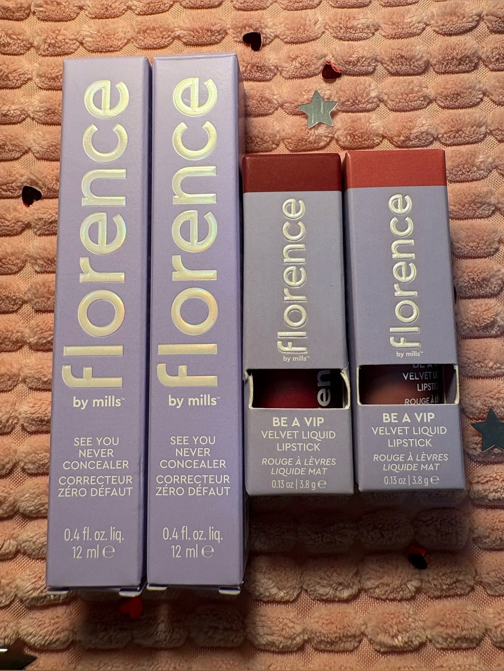 Florence by Mills Makeup Gift Bundle • Concealer & Velvet Lipstick Set • 5 Items